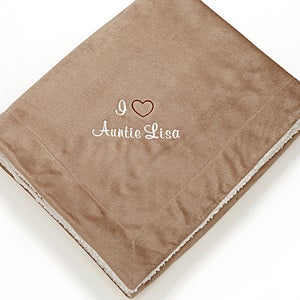 Personalized Sherpa Fleece Blanket for Her   Warm Heart