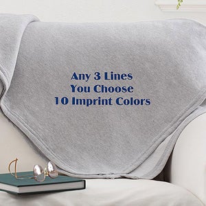 Personalized Fleece Sweatshirt Blankets   Custom Text