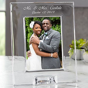 Orrefors Engraved Crystal Wedding Photo Frame - 5x7