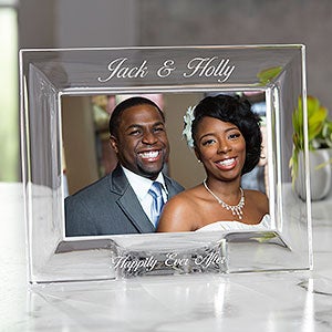 Orrefors Engraved Crystal Wedding Photo Frame - 4x6