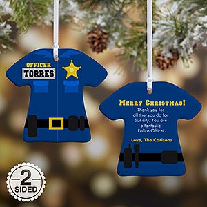 2-Sided Police Uniform Personalized Ornament