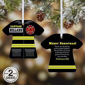 2-Sided Firefighter Uniform Personalized Ornament