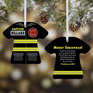 Personalized Christmas Ornaments - Firefighter Uniform - 2-Sided