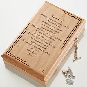 Personalized Wood Jewelry Valet Box - Dad Poem