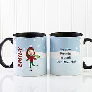 Ice Skating Character Personalized Coffee Mug 11oz.- Black