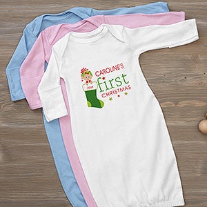 Personalized Baby's First Christmas Baby Gown