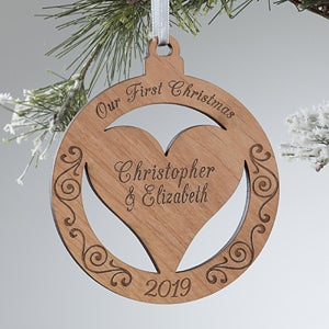 Our Love Personalized Natural Wood Ornament