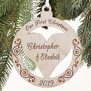 Our Love Personalized Whitewashed Wood Ornament