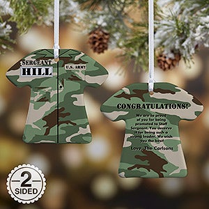 2-Sided Army Uniform Personalized Ornament