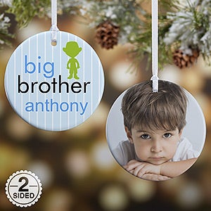 2-Sided Big/Baby Brother & Sister Personalized Photo Ornament