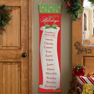 Personalized Christmas Door Banners - Family Christmas List