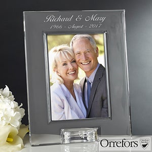 Orrefors Engraved Anniversary Crystal Photo Frame