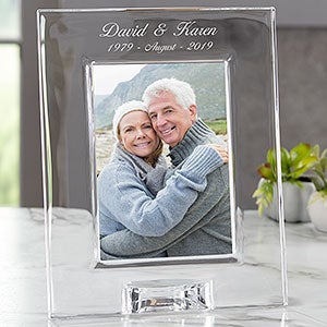 Orrefors Engraved Anniversary Crystal Picture Frame 5x7