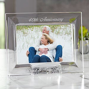 Orrefors Engraved Anniversary Crystal Picture Frame 4x6