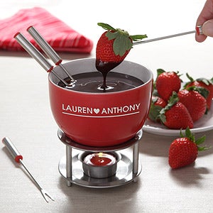 Personalized Fondue Set   Warm Hearts