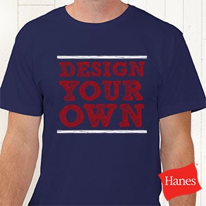 Design Your Own Hanes® Adult T-Shirt- Navy Blue