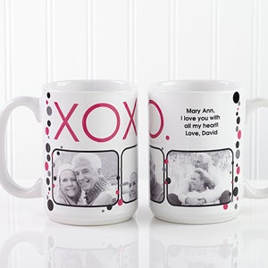 Personalized Hugs & Kisses Photo Coffee Mugs   Large