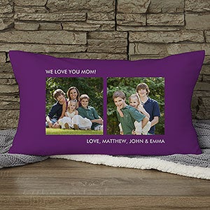 Personalized Two Photo Lumbar Throw Pillow