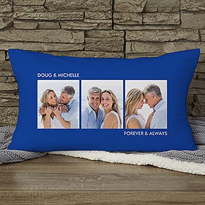 Personalized Three Photo Lumbar Throw Pillow