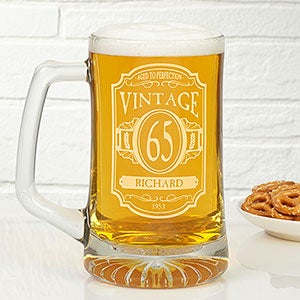 Personalized Birthday Beer Mugs - Vintage Classic