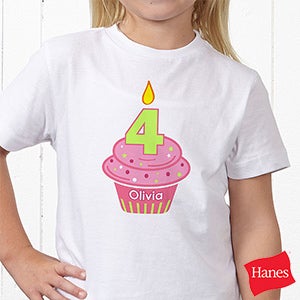 My Little Cupcake Personalized Birthday Hanes® Youth T-Shirt