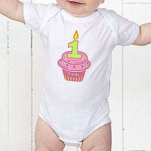 My Little Cupcake Personalized Birthday Baby Bodysuit