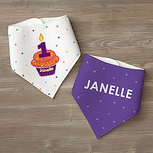 Personalized Birthday Bandana Bibs - Little Cupcake