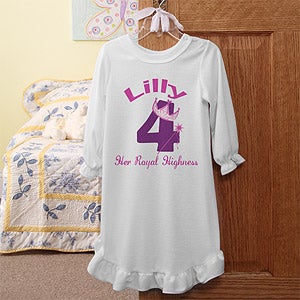 Personalized Birthday Princess Girls Nightgown