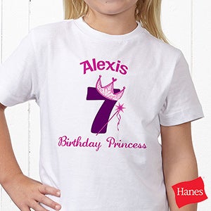 Girls Personalized Birthday Princess Kids T Shirt