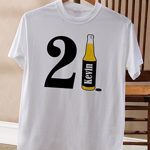 birthday shirts 21st guys cards beer shirt gifts personalized bday apparel boy him boyfriend personalizationmall sons custom happy clothing milestone