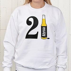 Personalized Black Birthday Sweatshirts   21st Birthday Beer