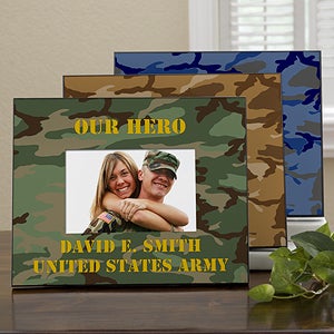 Military Camo Personalized Picture Frames   Horizontal