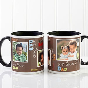 Personalized Photo Coffee Mugs for Men - Black Handle - Loving You