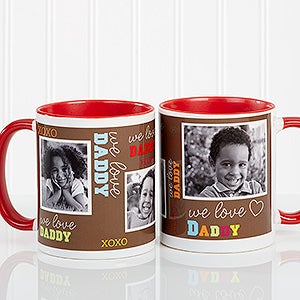 Personalized Large Photo Coffee Mug for Him - Loving You - Red Mug