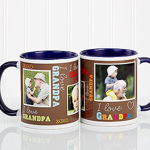 Personalized Large Photo Coffee Mug for Him - Loving You - Blue Mug