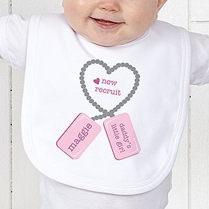 Personalized Baby Bibs   New Recruit Dog Tags