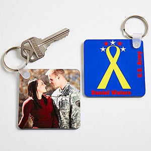 Personalized Military Photo Key Ring