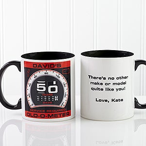 Birthday Oldometer Personalized Mug 11oz.- Black