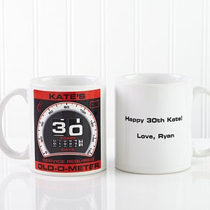 Birthday Oldometer Personalized Coffee Mug 11oz.- White