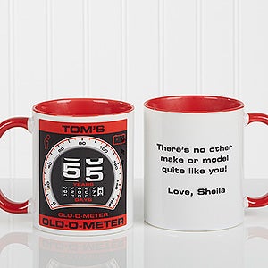 Birthday Oldometer Personalized Coffee Mug 11oz.- Red