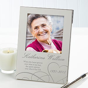 Personalized Silver Memorial Picture Frame   Remembering
