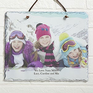 Personalized Photo Wall Plaque - Vertical Slate