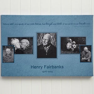 A Wonderful Life Memorial 12 x 18 Photo Collage Canvas Print-5 Photos