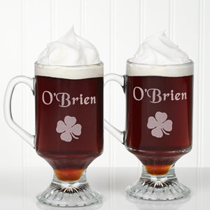 Irish Coffee Personalized Glass Footed Mug