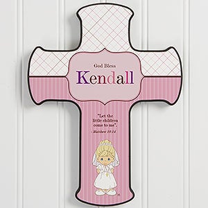 Personalized First Communion Wall Cross - Precious Moments