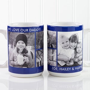 Photo Personalized Large Coffee Mugs - Picture Perfect 4 Photo Collage