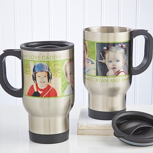 Personalized Photo Travel Mug   Three Pictures
