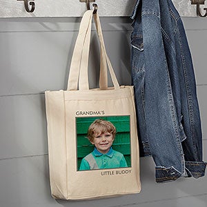 Personalized 1 Photo Canvas Tote Bag - Small