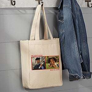 Personalized 2 Photo Canvas Tote Bag - Small