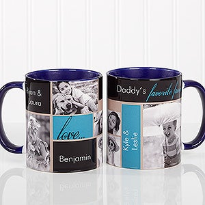 My Favorite Faces Photo Coffee Mug 11oz.- Blue